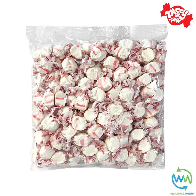 PEPPERMINT SALT WATER TAFFY Sweets SOFT CANDY Taffies SWEET Chewy Mint MINTY Retro Party INDIVIDUALLY WRAPPED Fruity SWEET Candy Gummy Jelly GUMMIES Jellies Snack Fruit Taffies Toffees