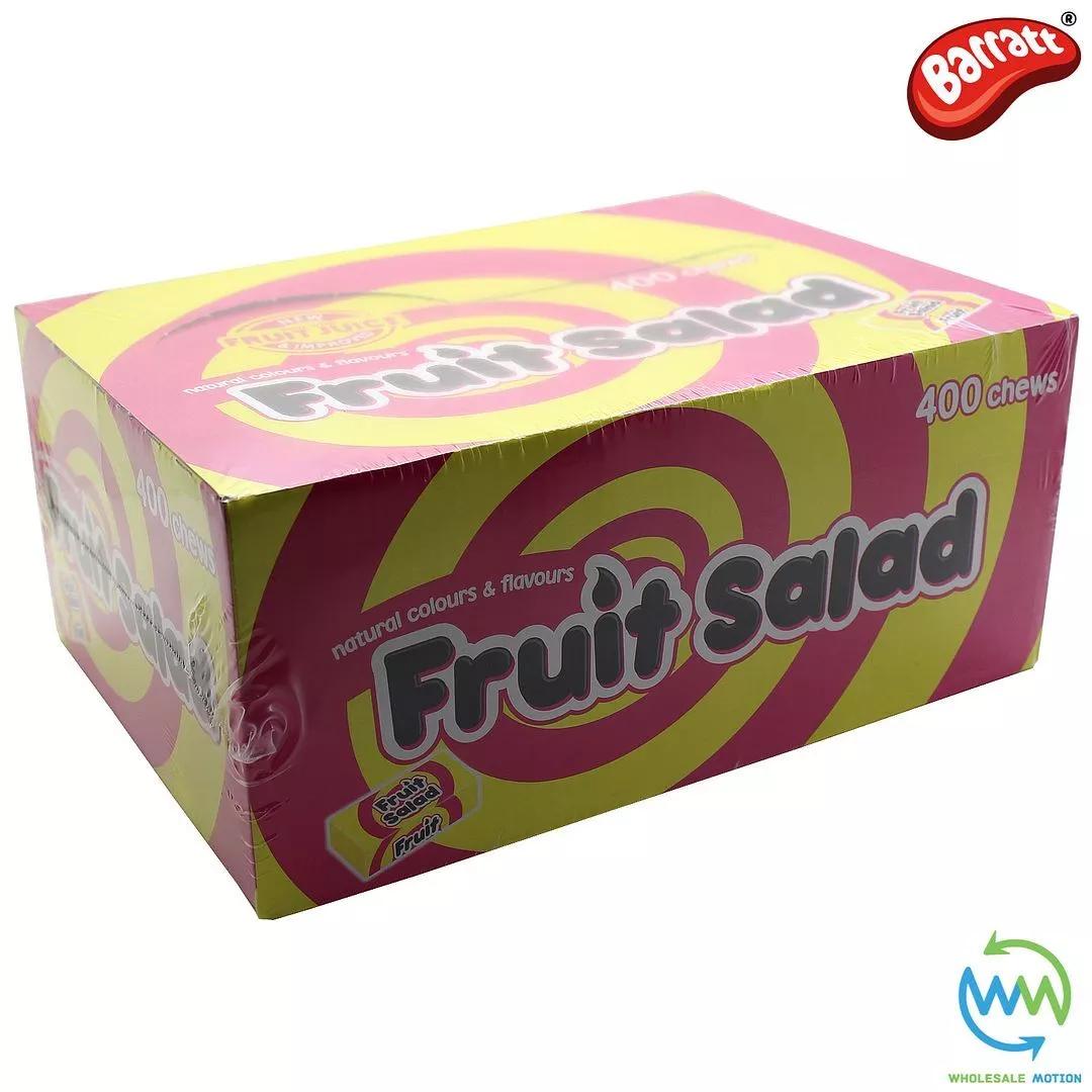 FULL BOX OF 400 - FRUIT SALAD CHEWS Sweets BARRATT Retro FRUIT SALADS Party WRAPPED Vintage SWEET Traditional Gummy Gummies Pineapple & Raspberry