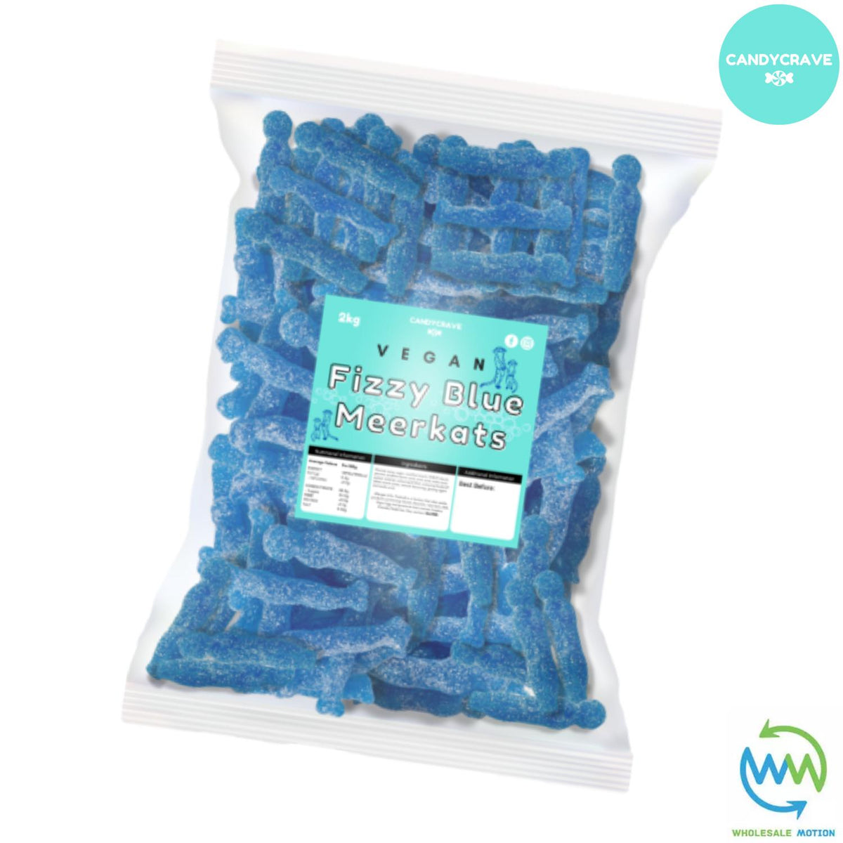FIZZY BLUE MEERKATS Sweets CANDY Jelly GUMMY Jellies GUMMIES Sugar Coated Snack WEDDING GIFT Party Bag Filler CANDIES Candycrave PICK N MIX UK