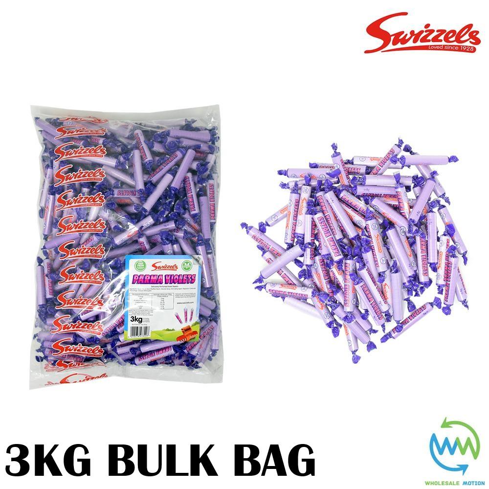 3KG BULK BAG Swizzles PARMA VIOLETS Individual Wrapped 7g SWEETS DISC Retro CANDY Kids Party Snack SWIZZELS