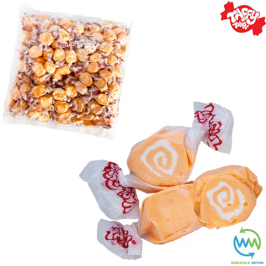 ORANGE CREAM SALT WATER TAFFY Sweets SOFT CANDY Taffies SWEET Chewy Retro Party INDIVIDUALLY WRAPPED Fruity SWEET Candy Gummy Jelly Snack Fruit Taffies Toffees
