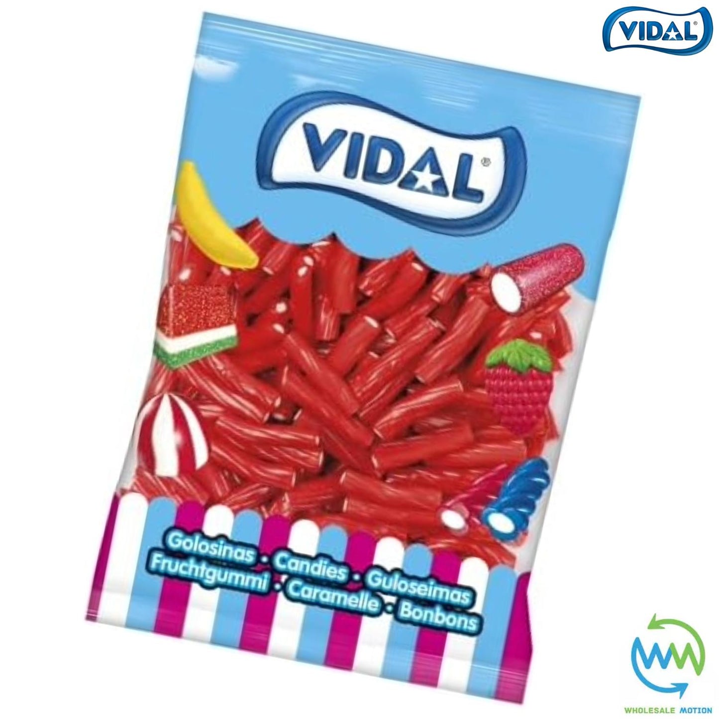 STRAWBERRY LIQUORICE TWIST PENCILS Sweets GUMMY Candy TWISTS PENCIL Fondant Filled Filling Jelly FRUITY Jellies GUMMIES Vidal RED PICK N MIX UK Fruit Food Snack Party Bag Filler Gift
