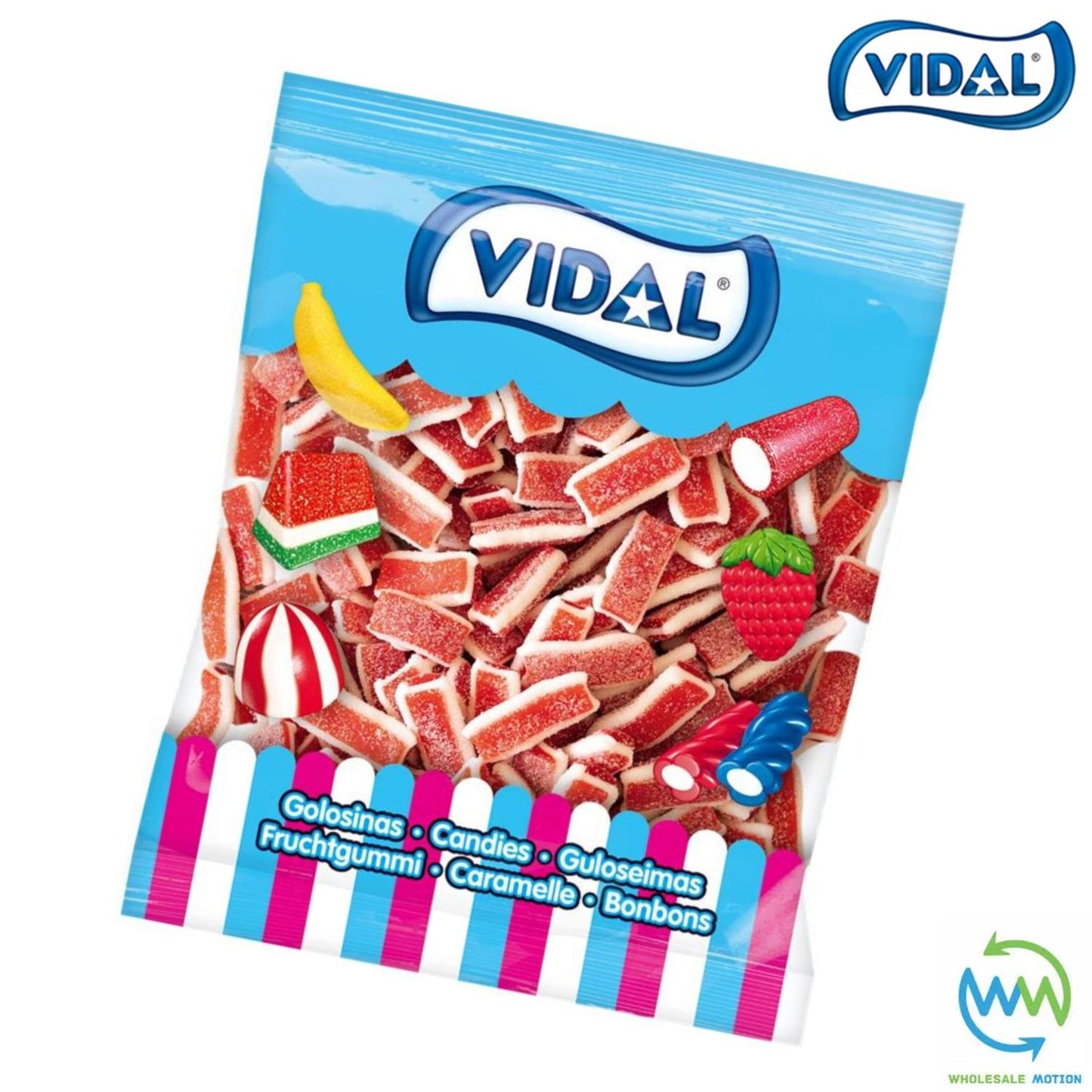 STRAWBERRY SANDWICHES Sweets GUMMY Candy Jelly STRAWBERRY & CREAM FONDANT PASTE FILLED Jellies Sugar Coated GUMMIES Vidal PICK N MIX Snack Treat WEDDING GIFT Party Bag Filler