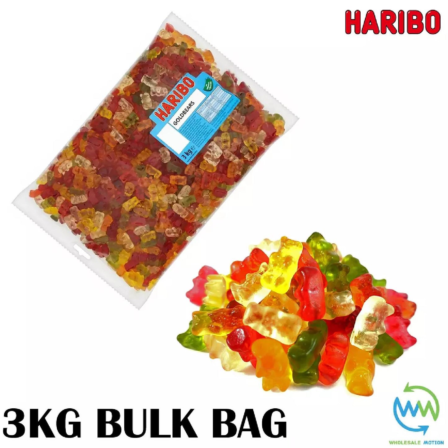 3KG BULK BAG - HARIBO GOLD BEARS Sweets GUMMY Candy WEDDING Favours GIFT Bear PICK N MIX Jelly