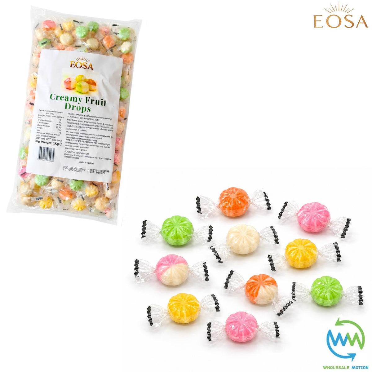 CREAMY FRUIT AND MILK DROPS Sweets CANDY Candies HARD BOILED Cream Fruity Sweet INDIVIDUALLY WRAPPED Drop Retro TRADITIONAL Party Bag Filler Treat Snack Fruit Fruity Wedding Favour Gift