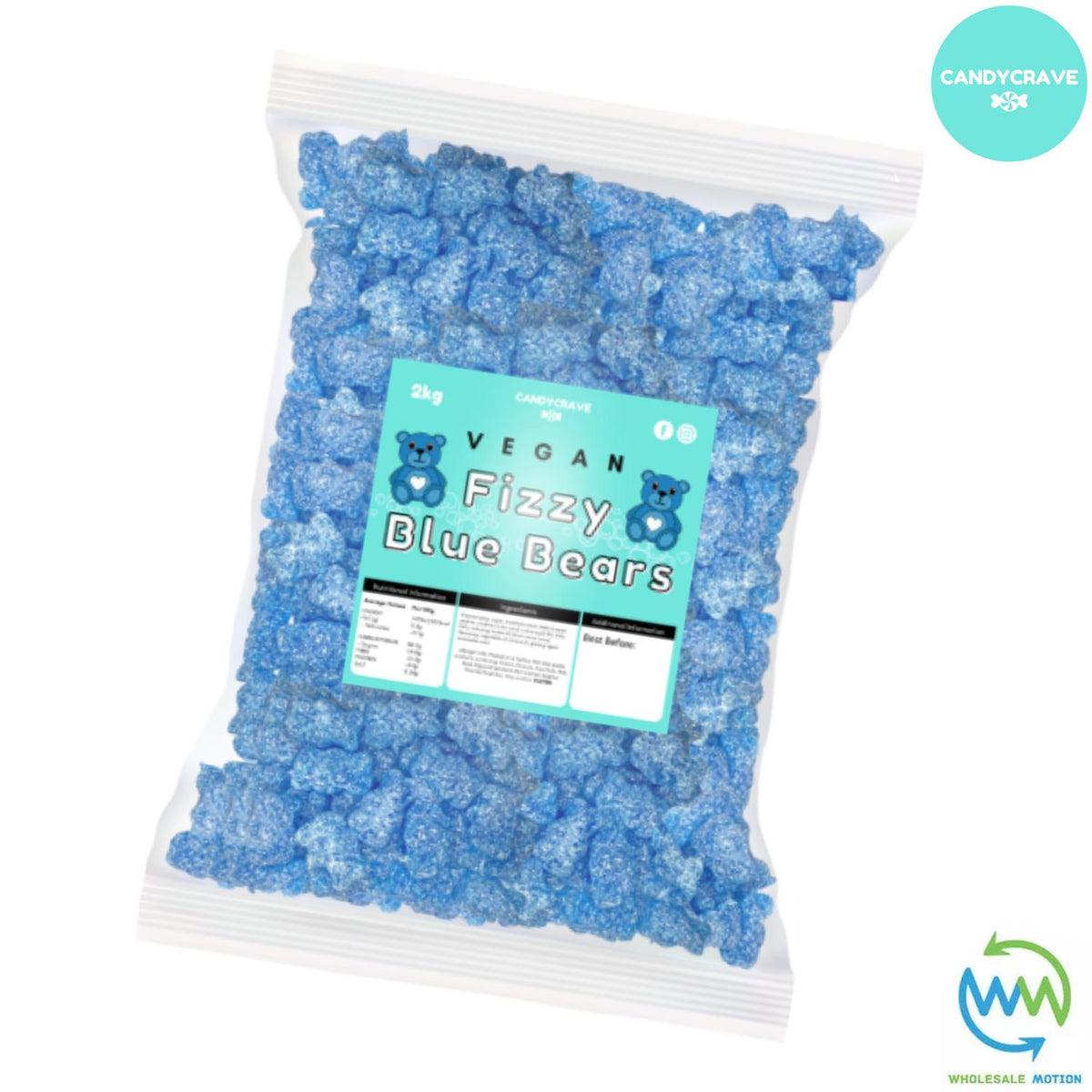 FIZZY BLUE BEARS Sweets CANDY Jelly GUMMY Jellies GUMMIES Sugar Coated Bear Snack WEDDING GIFT Party Bag Filler CANDIES Candycrave PICK N MIX UK