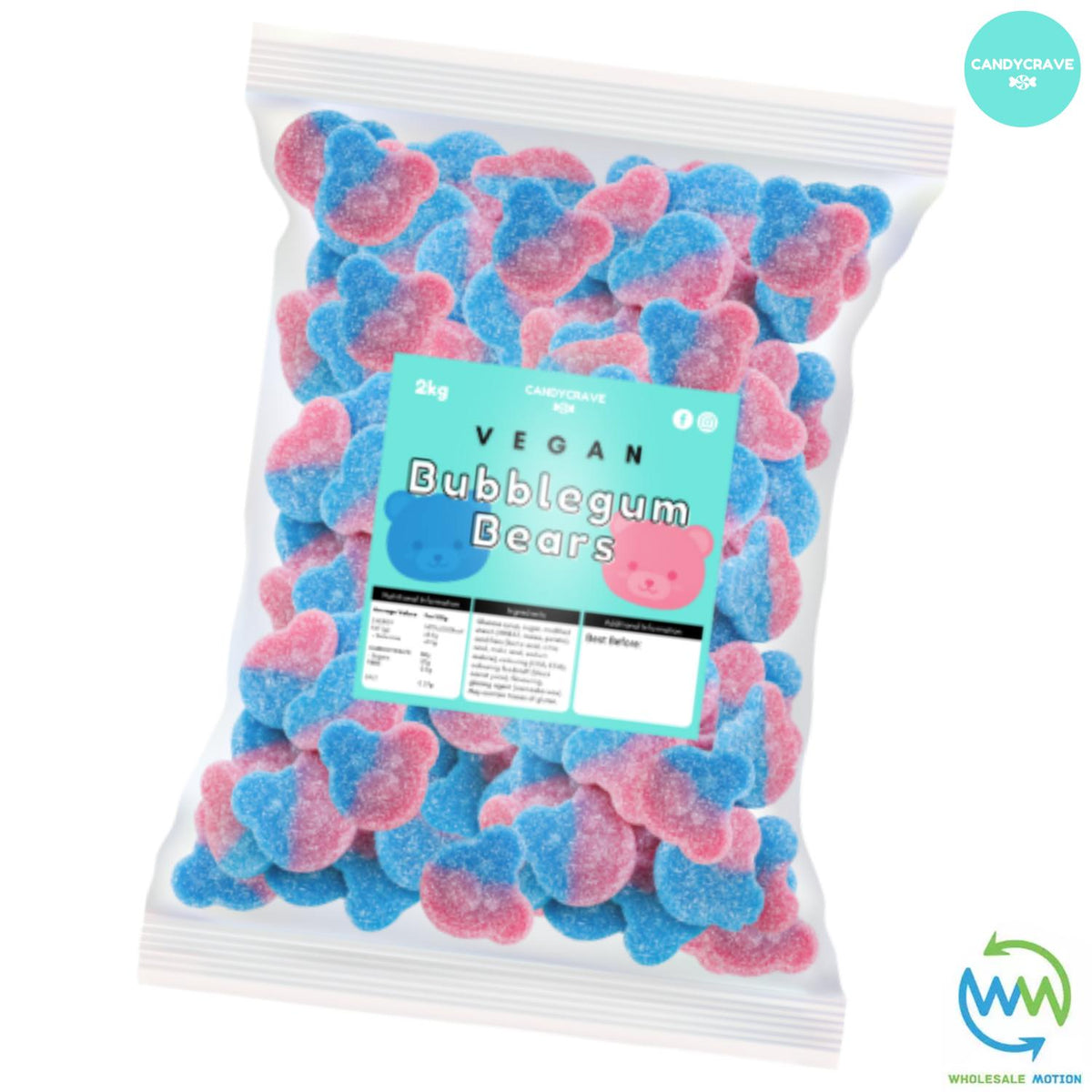 FIZZY BUBBLEGUM BEARS Sweets CANDY Jelly GUMMY Jellies GUMMIES Sugar Coated Bear VEGAN Snack WEDDING GIFT Party Bag Filler CANDIES Candycrave PICK N MIX UK
