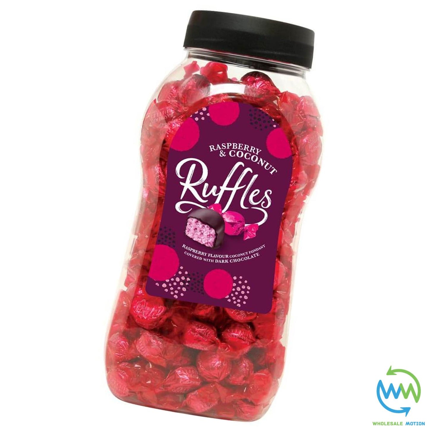 Jameson's RASPBERRY & COCONUT RUFFLES Candy Retro DARK CHOCOLATE CREAMS Sweets Gift Snack UKt Stocking Filler Individual Wrapped Foil Christmas Novelty Festive