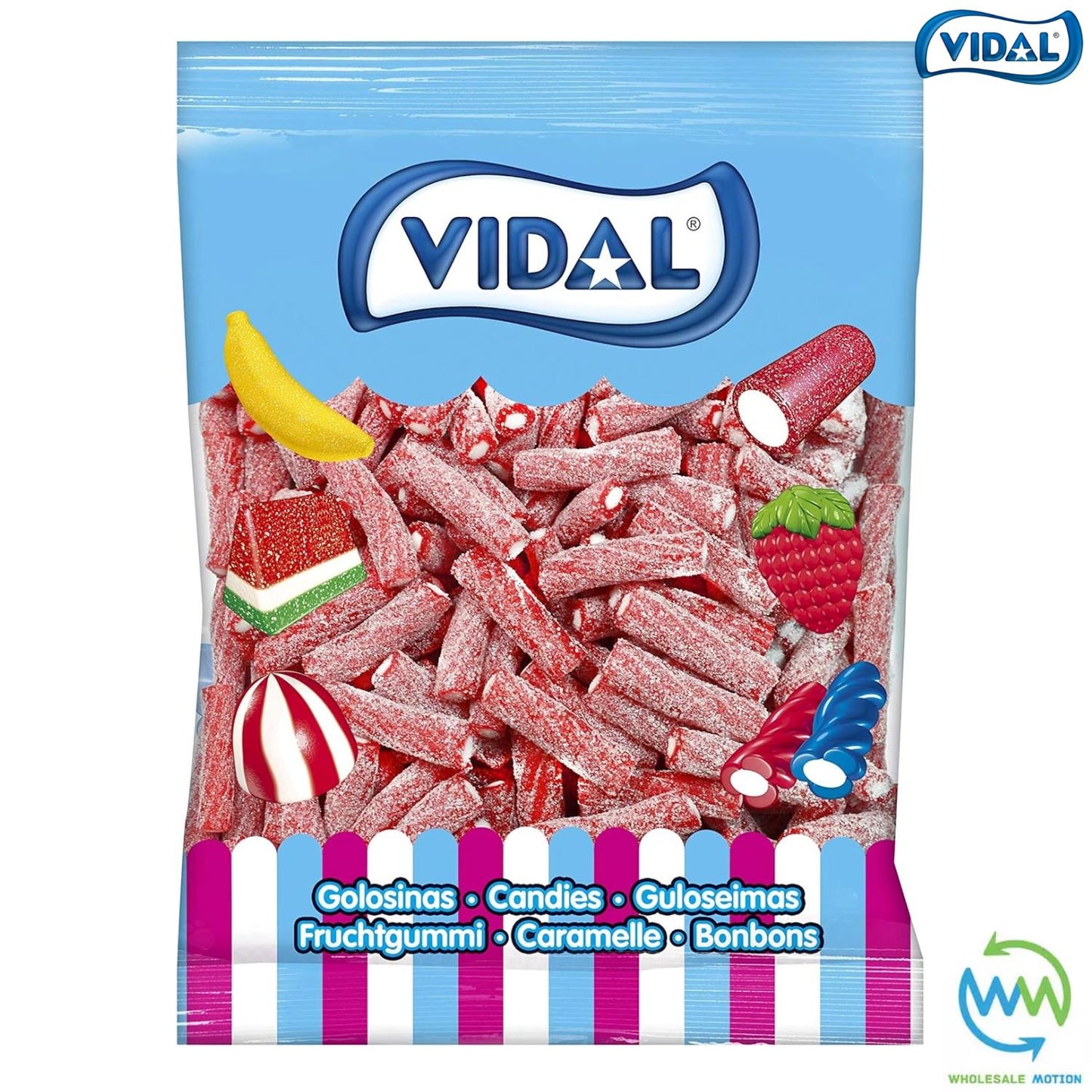 LIQUORICE SOUR STRAWBERRY PENCILS Sweets GUMMY Pencil RED Candy SUGAR COATED Jelly GUMMIES Jellies Vidal PICK N MIX UK Fruit Food Snack Party Bag Filler Wedding Gift