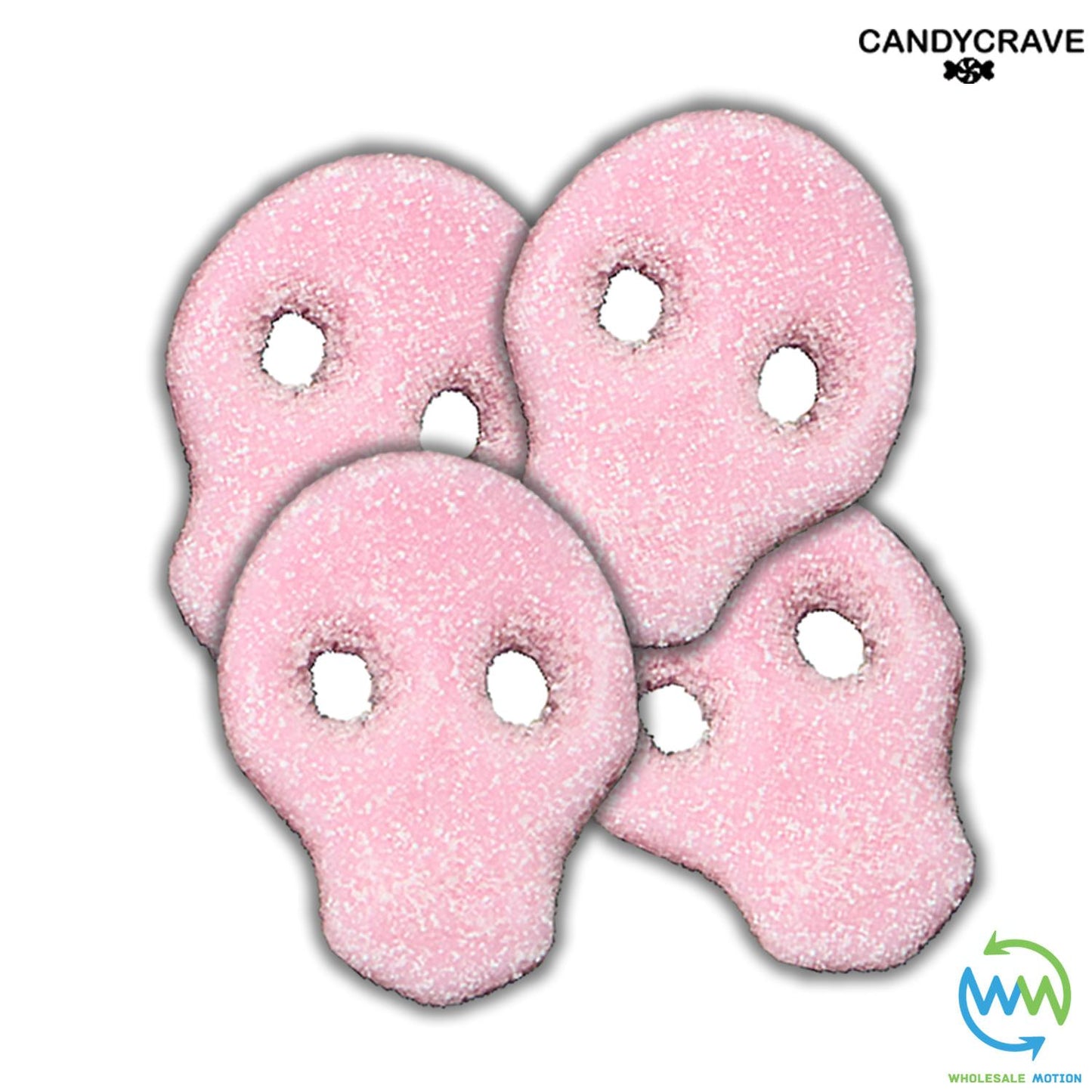 HALLOWEEN FIZZY PINK SKULLS Sweets STRAWBERRY & CREAM Flavour GUMMY Candy Jelly Jellies CANDYCRAVE Gummies PICK N MIX Snack Bonbon Sugar pick and mix  sweets