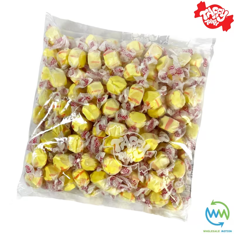 BANANA SALT WATER TAFFY Sweets SOFT CANDY Taffies SWEET Chewy Retro Party INDIVIDUALLY WRAPPED Fruity SWEET Candy Gummy Jelly GUMMIES Jellies Snack Fruit Taffies Toffees