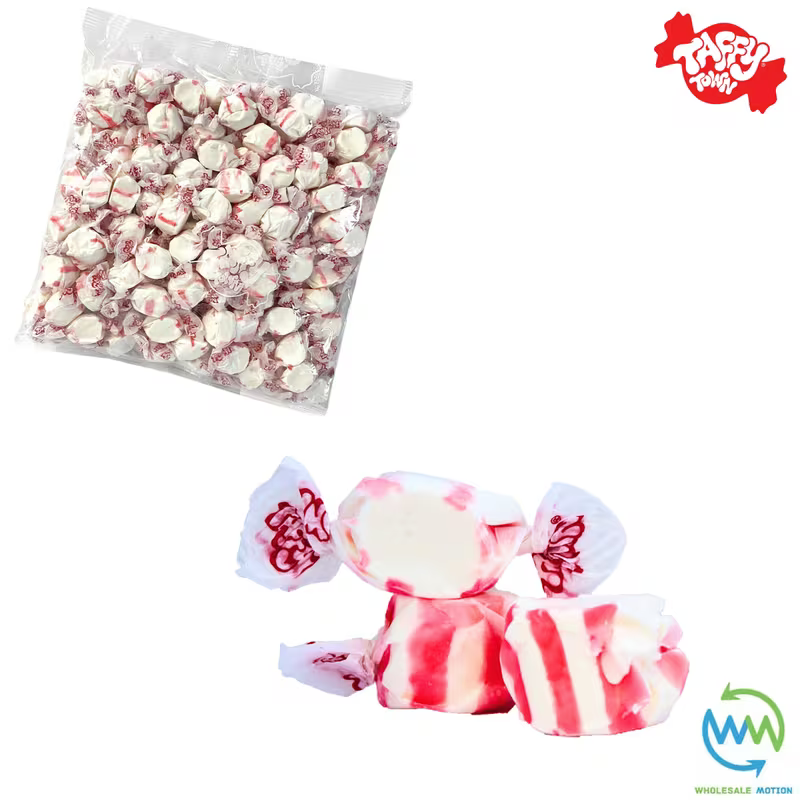 PEPPERMINT SALT WATER TAFFY Sweets SOFT CANDY Taffies SWEET Chewy Mint MINTY Retro Party INDIVIDUALLY WRAPPED Fruity SWEET Candy Gummy Jelly GUMMIES Jellies Snack Fruit Taffies Toffees