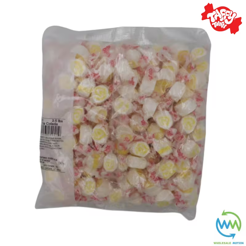 PINA COLADA SALT WATER TAFFY Sweets SOFT CANDY Taffies SWEET Chewy Mint MINTY Retro Party INDIVIDUALLY WRAPPED Fruity SWEET Candy Gummy Jelly GUMMIES Jellies Snack Fruit Taffies Toffees