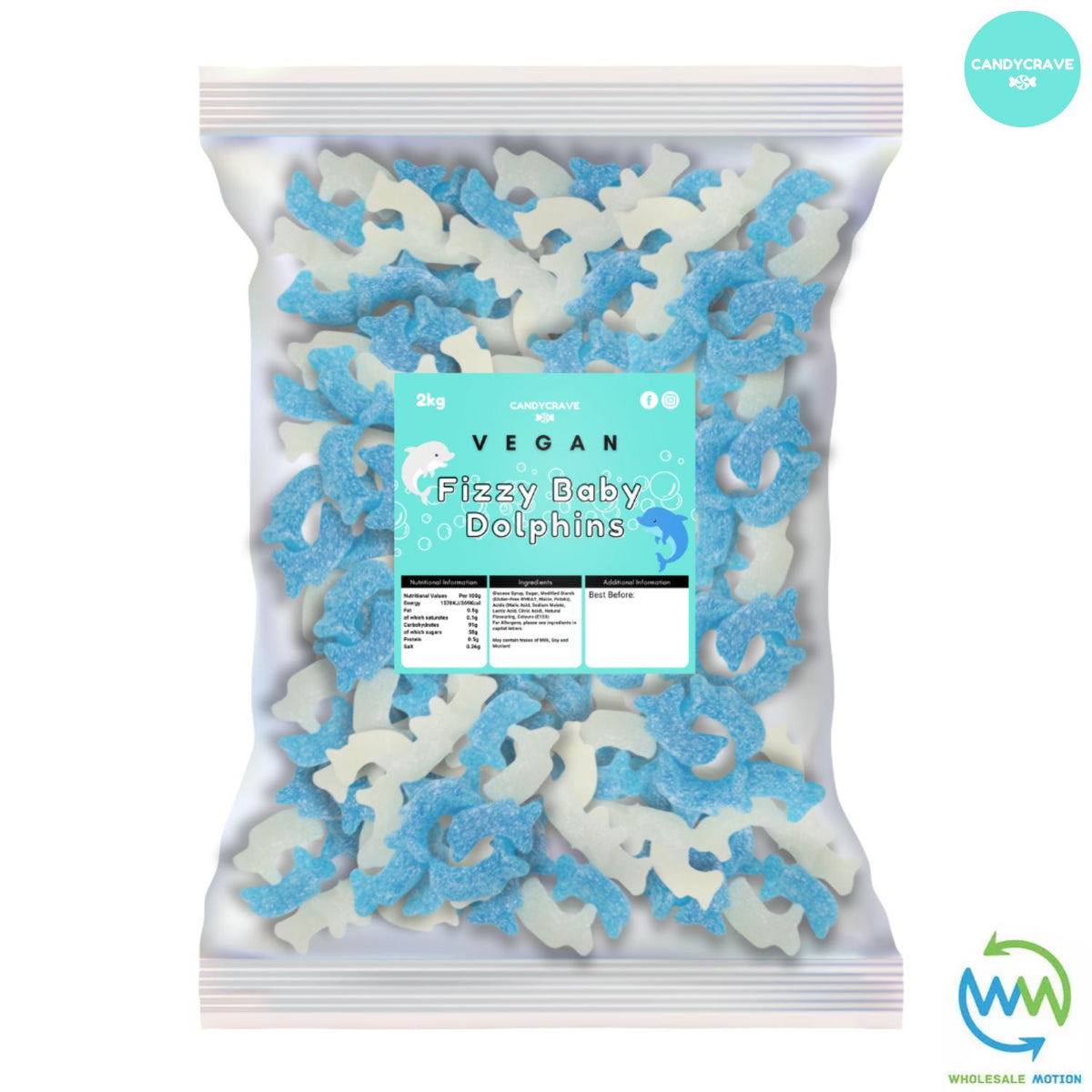 FIZZY BABY DOLPHINS Sweets MANGO & PEACH Candy Jelly GUMMY Jellies GUMMIES Sugar Coated Snack WEDDING GIFT Party Bag Filler CANDIES Candycrave PICK N MIX UK Treat