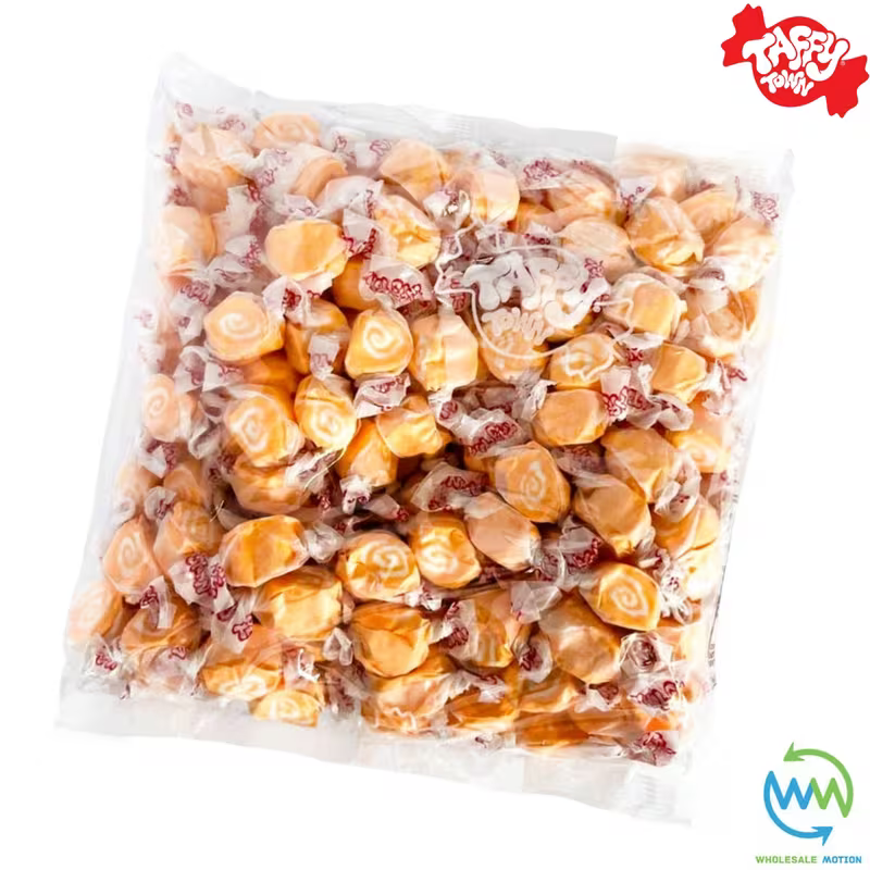 ORANGE CREAM SALT WATER TAFFY Sweets SOFT CANDY Taffies SWEET Chewy Retro Party INDIVIDUALLY WRAPPED Fruity SWEET Candy Gummy Jelly Snack Fruit Taffies Toffees