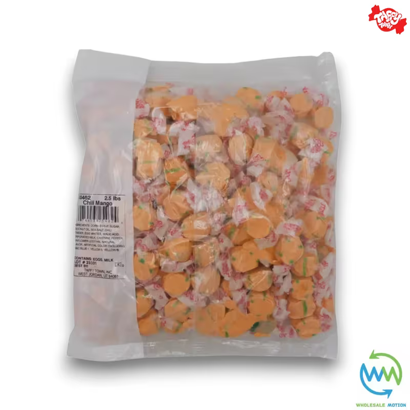 MANGO SALT WATER TAFFY Sweets SOFT CANDY Taffies SWEET Chewy Retro Party WRAPPED Fruity SWEET Candy Gummy Jelly Snack Fruit Taffies Toffees Gummies Jellies
