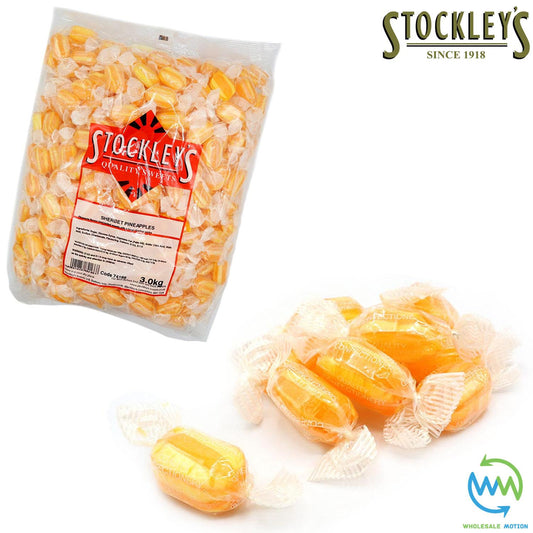 Stockleys PINEAPPLE SHERBETS Candy Sweets INDIVIDUAL Wrapped HARD BOILED TREATS Pick N Mix Snack