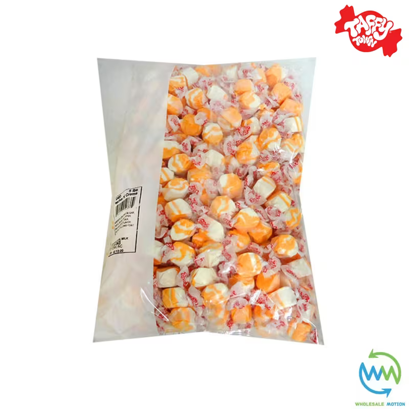 PEACHES & CREAM SALT WATER TAFFY Sweets SOFT CANDY Taffies SWEET Chewy PEACH Creamy Retro Party INDIVIDUALLY WRAPPED Fruity SWEET Candy Gummy Jelly GUMMIES Jellies Snack Fruit Taffies Toffees