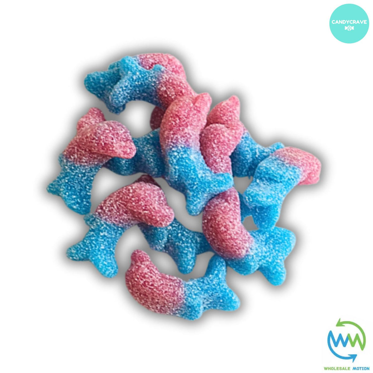 FIZZY BUBBLEGUM DOLPHINS Sweets CANDY Jelly GUMMY Jellies GUMMIES Sugar Coated Dolphin Snack WEDDING GIFT Party Bag Filler CANDIES Candycrave PICK N MIX UK Treat