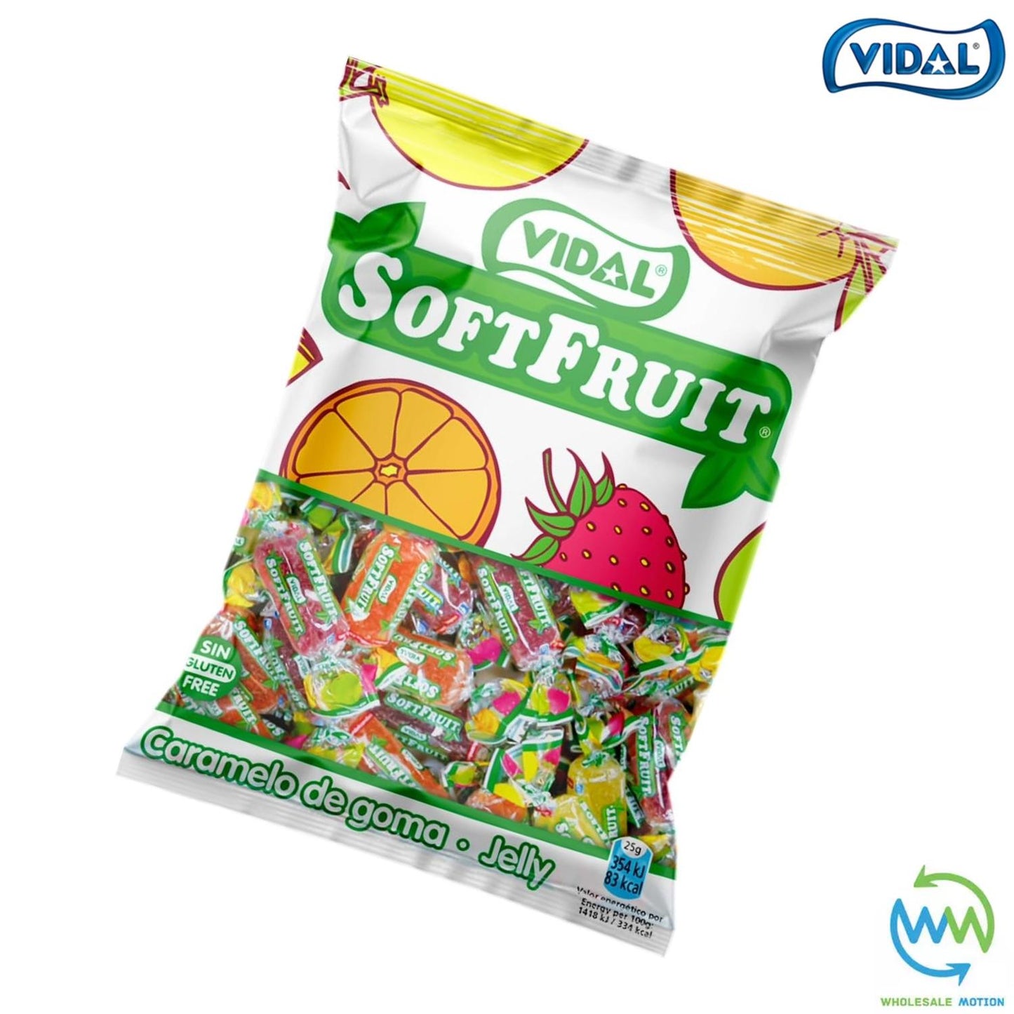 Vidal WRAPPED FRUIT JELLIES Sweets JELLY Gummy GUMMIES Individually Wrapped CANDY Candies Sweet Fruity CHEW Retro Traditional Wedding Gift Favour Snack Treat UK