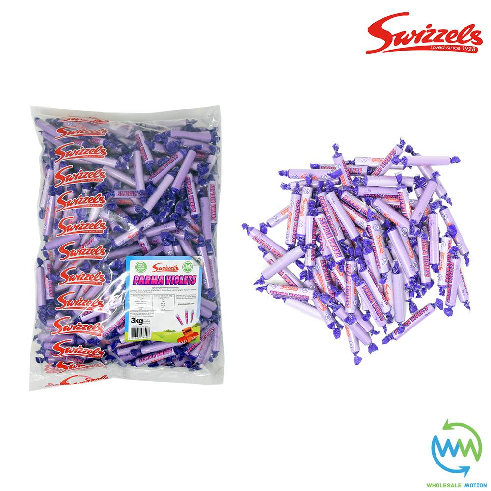 3KG BULK BAG Swizzles PARMA VIOLETS Individual Wrapped 7g SWEETS DISC Retro CANDY Kids Party Snack SWIZZELS