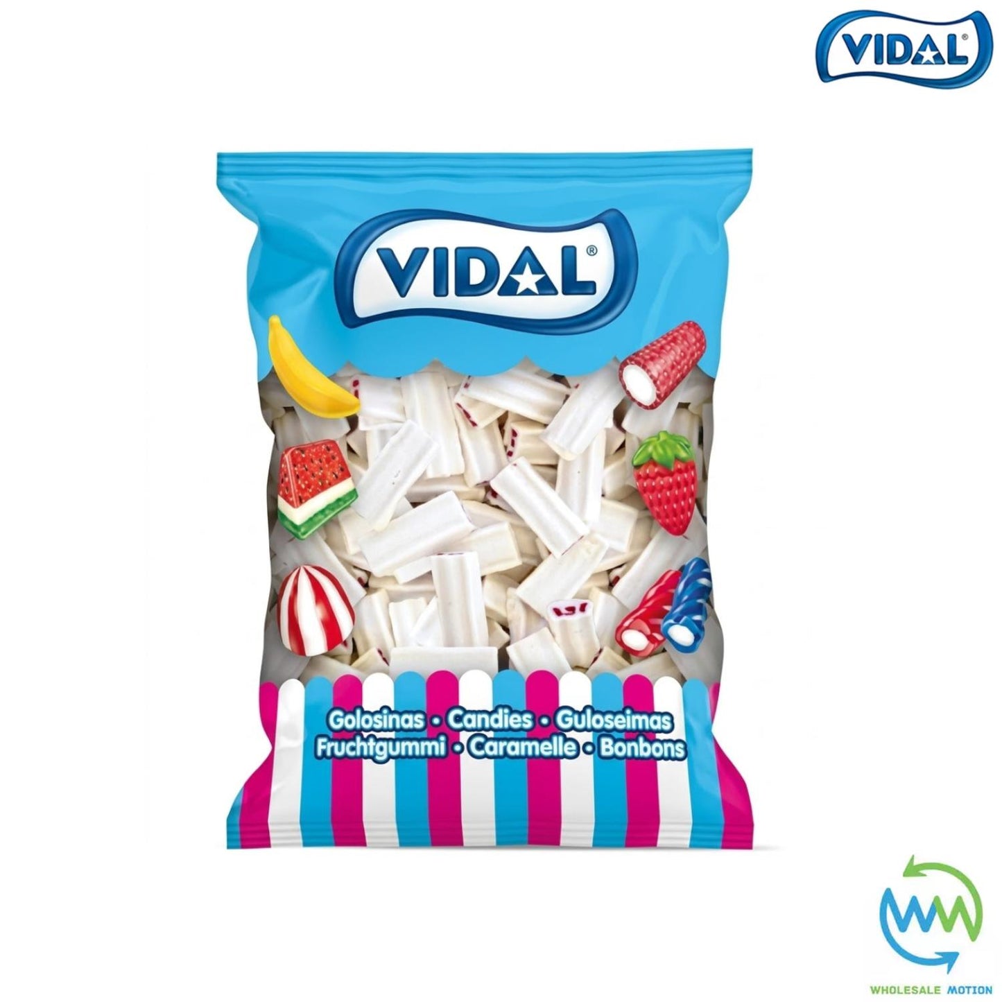 STRAWBERRY & CREAM BRICKS Sweets GUMMY Candy FONDANT CENTRE Jellies GUMMIES Brick JELLY Bites Vidal PICK N MIX UK Snack Treat