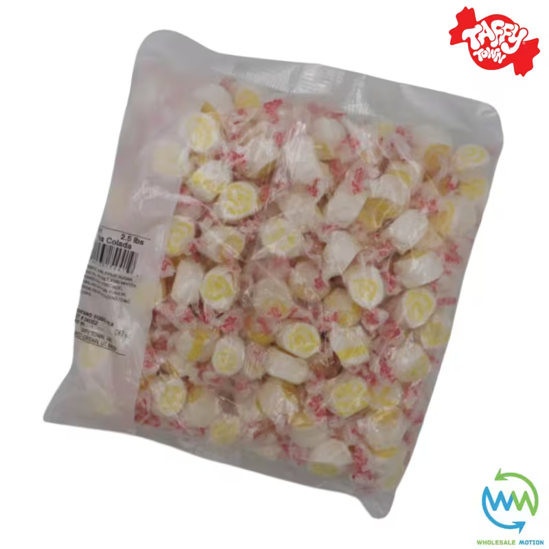 PINA COLADA SALT WATER TAFFY Sweets SOFT CANDY Taffies SWEET Chewy Mint MINTY Retro Party INDIVIDUALLY WRAPPED Fruity SWEET Candy Gummy Jelly GUMMIES Jellies Snack Fruit Taffies Toffees
