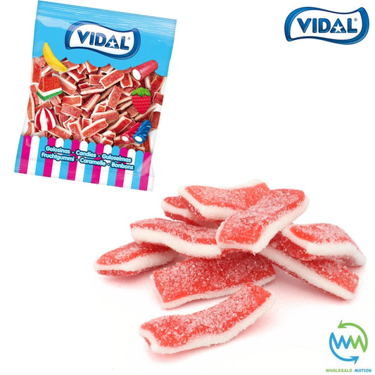 STRAWBERRY SANDWICHES Sweets GUMMY Candy Jelly STRAWBERRY & CREAM FONDANT PASTE FILLED Jellies Sugar Coated GUMMIES Vidal PICK N MIX Snack Treat WEDDING GIFT Party Bag Filler