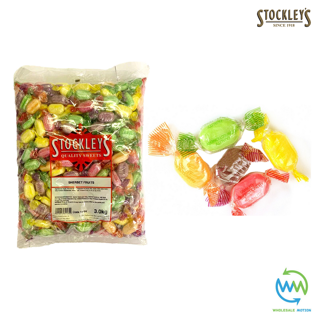 SHERBET FRUITS Stockleys INDIVIDUAL Wrapped SWEETS Fruit Flavours Portion UK