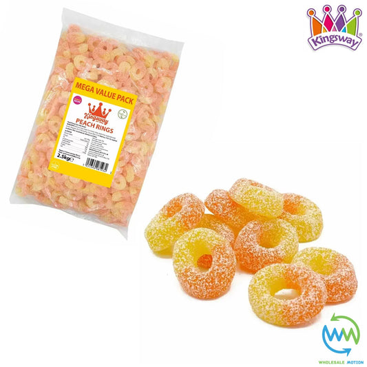 Kingsway Mega Value Vegan Peach Rings 2.5kg