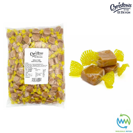Bristows Of Devon VANILLA FUDGE Classic Wrapped INDIVIDUAL Portion SWEET Party