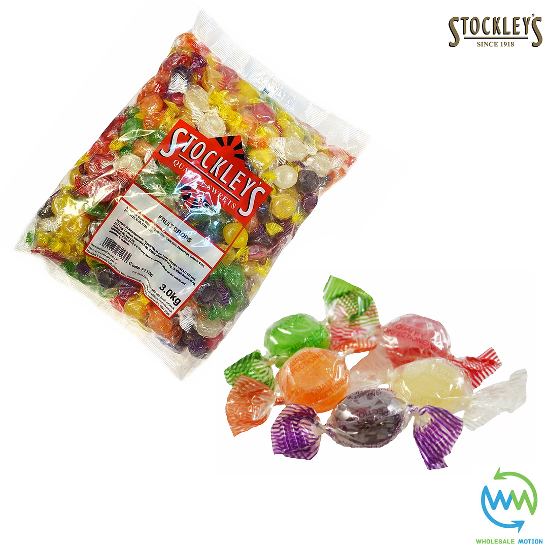 FRUIT DROPS Stockleys INDIVIDUAL Wrapped SWEETS Portion FRUITY FLAVOURED UK