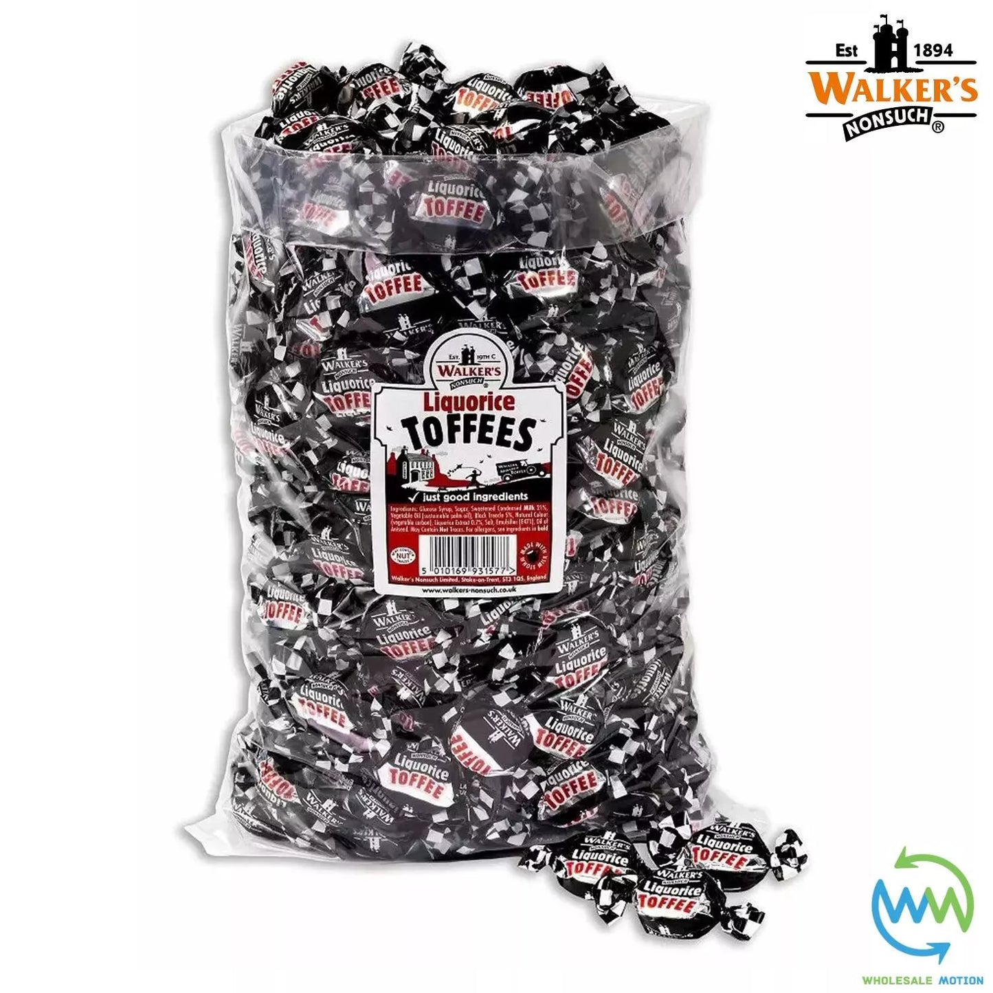 Walkers Nonsuch LIQUORICE TOFFEES Retro PICK N MIX SWEETS Wrapped CANDY Party Traditional Snack