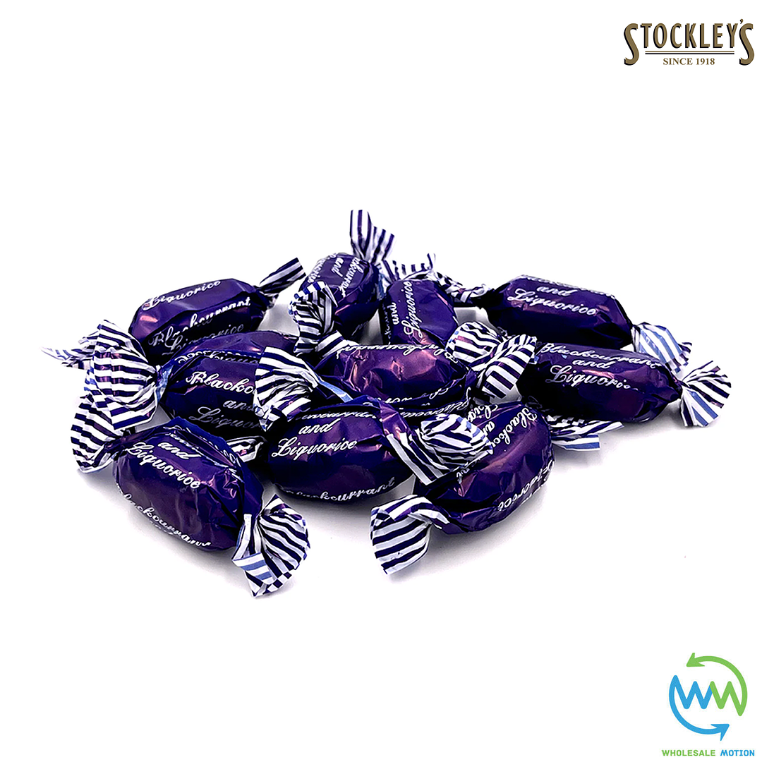 BLACKCURRANT & LIQUORICE Stockleys INDIVIDUAL WRAPPED Flavour Sweets Retro CANDY