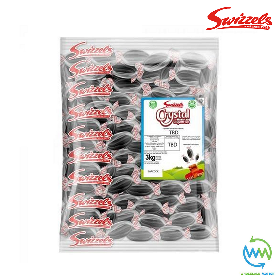 Swizzels CRYSTAL LIQUORICE Sweets INDIVIDUAL WRAPPED 7g Retro CANDY Kids Party