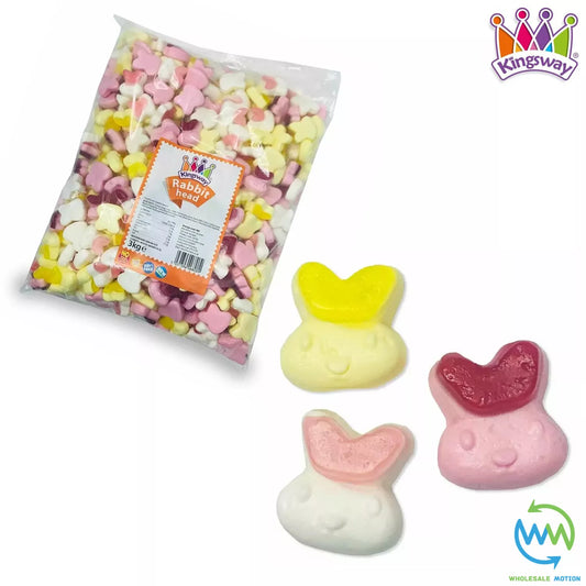 Easter RABBIT HEAD Sweets KINGSWAY Gummy BUNNY Heads JELLY Candy PICK N MIX Bag Bunnies Jelly Jellies Gummies Snack