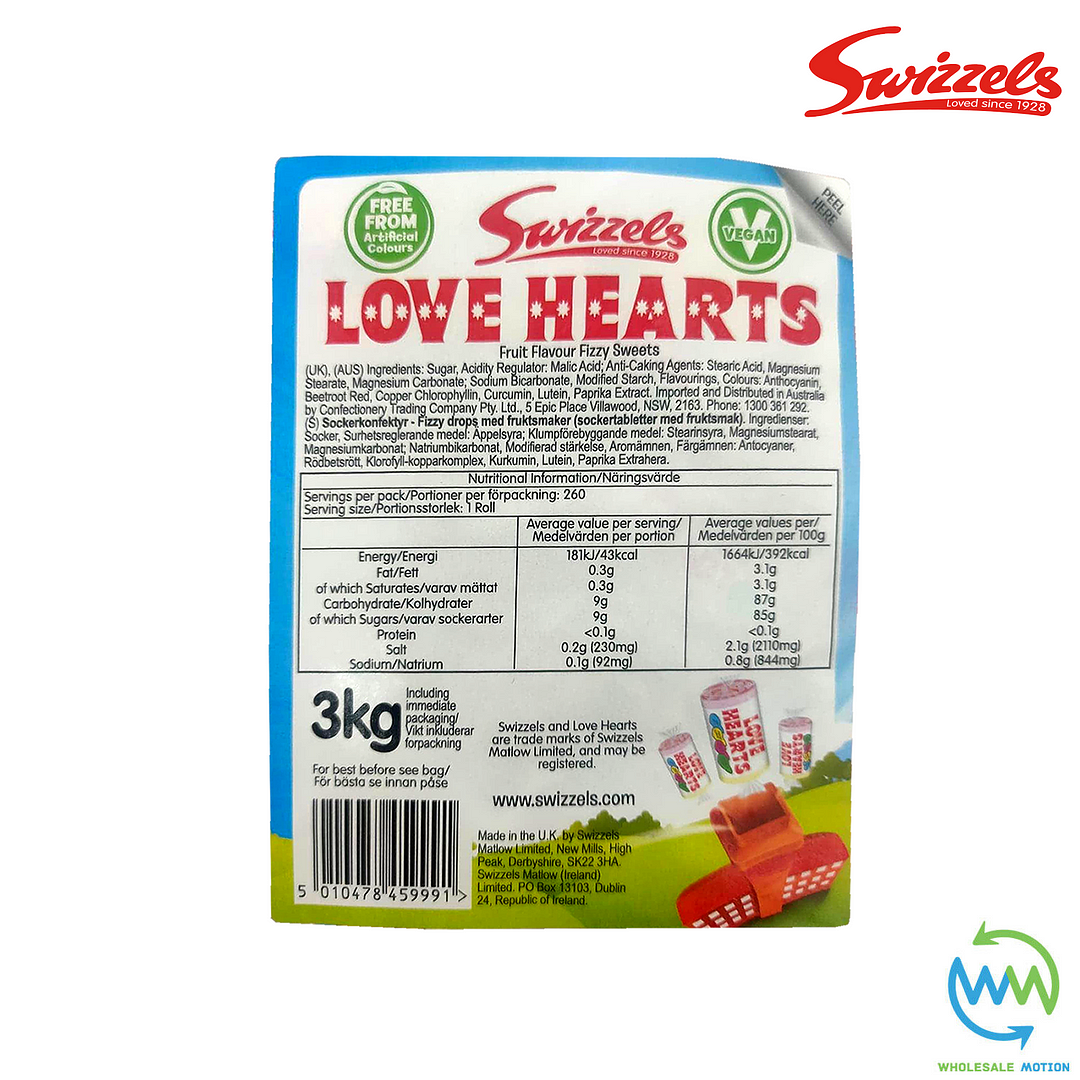 Swizzles LOVE HEARTS Individual Wrapped 12g SWEETS DISC Retro CANDY Kids Party