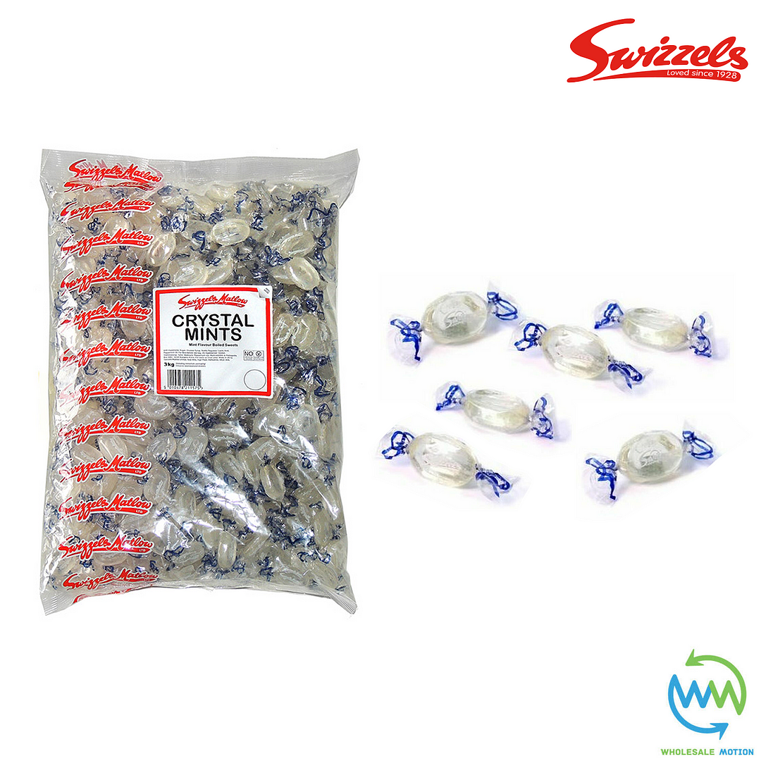 Swizzels CRYSTAL MINTS Sweets INDIVIDUAL WRAPPED 7g OVAL Retro CANDY K ...