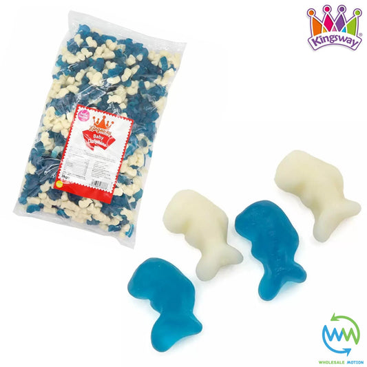 BABY DOLPHIN Sweets GUMMY Candy WHITE & BLUE DOLPHINS JELLY Kingsway Jellies Gummies PICK N MIX Snack Fruity
