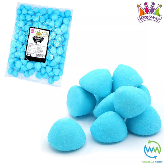 BLUE PAINT BALLS Sweets RASPBERRY Gummy Candy MARSHMALLOW Jelly GUMMIES Jellies Mallow SUGAR COATED Vanilla Snack Kingsway PICK N MIX UK