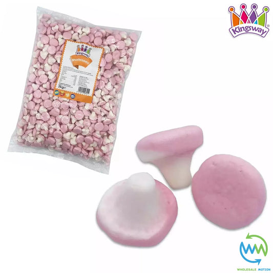 STRAWBERRY MUSHROOMS Sweets GUMMY Candy FOAM MUSHROOM JELLY Kingsway Gummies Jellies PICK N MIX Snack