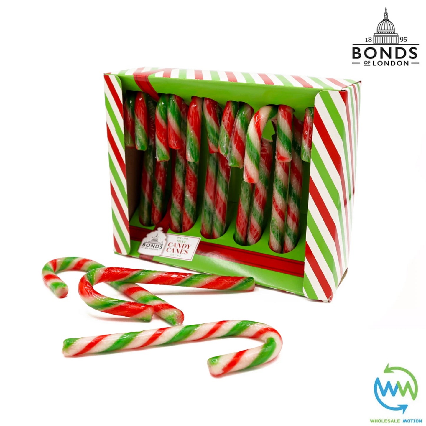 12 Pack CANDY CANES Christmas PEPPERMINT Flavour RETRO SWEETS Xmas Mint UK