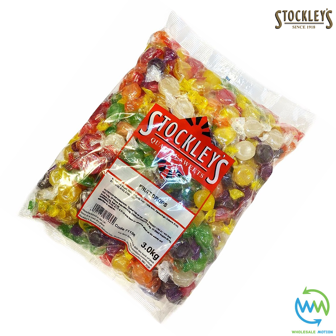 FRUIT DROPS Stockleys INDIVIDUAL Wrapped SWEETS Portion FRUITY FLAVOURED UK