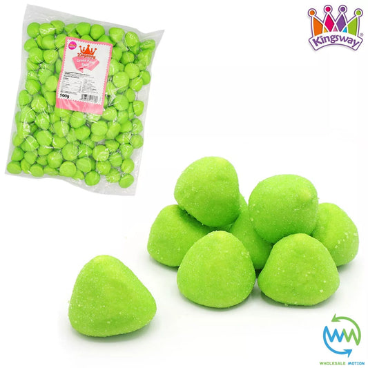 GREEN PAINT BALLS Sweets APPLE Gummy Candy MARSHMALLOW Jelly GUMMIES Jellies SUGAR COATED Mallow Vanilla Snack Kingsway PICK N MIX UK