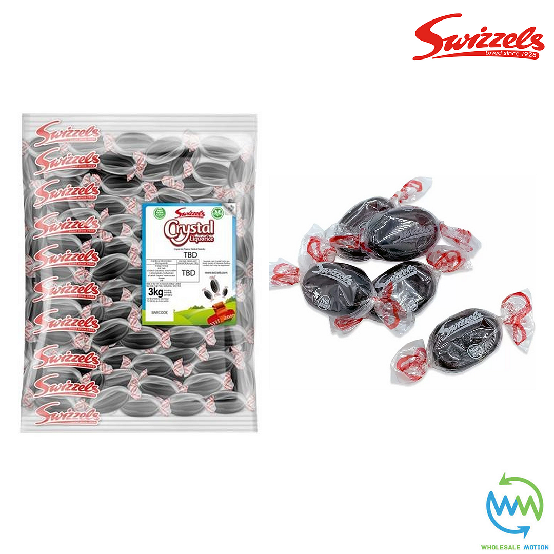 Swizzels CRYSTAL LIQUORICE Sweets INDIVIDUAL WRAPPED 7g Retro CANDY Kids Party