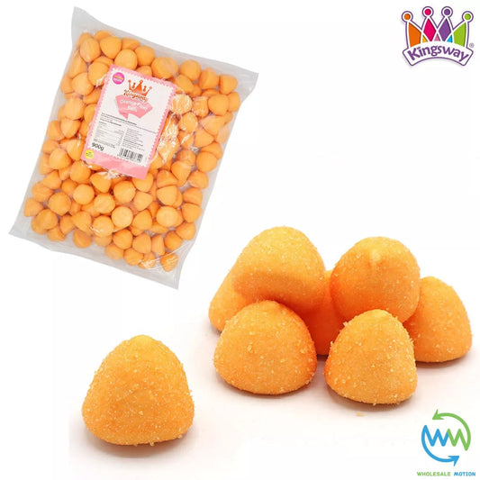 ORANGE PAINT BALLS Sweets PEACH Gummy Candy MARSHMALLOW Jelly GUMMIES Jellies SUGAR COATED Mallow Vanilla Snack Kingsway PICK N MIX UK