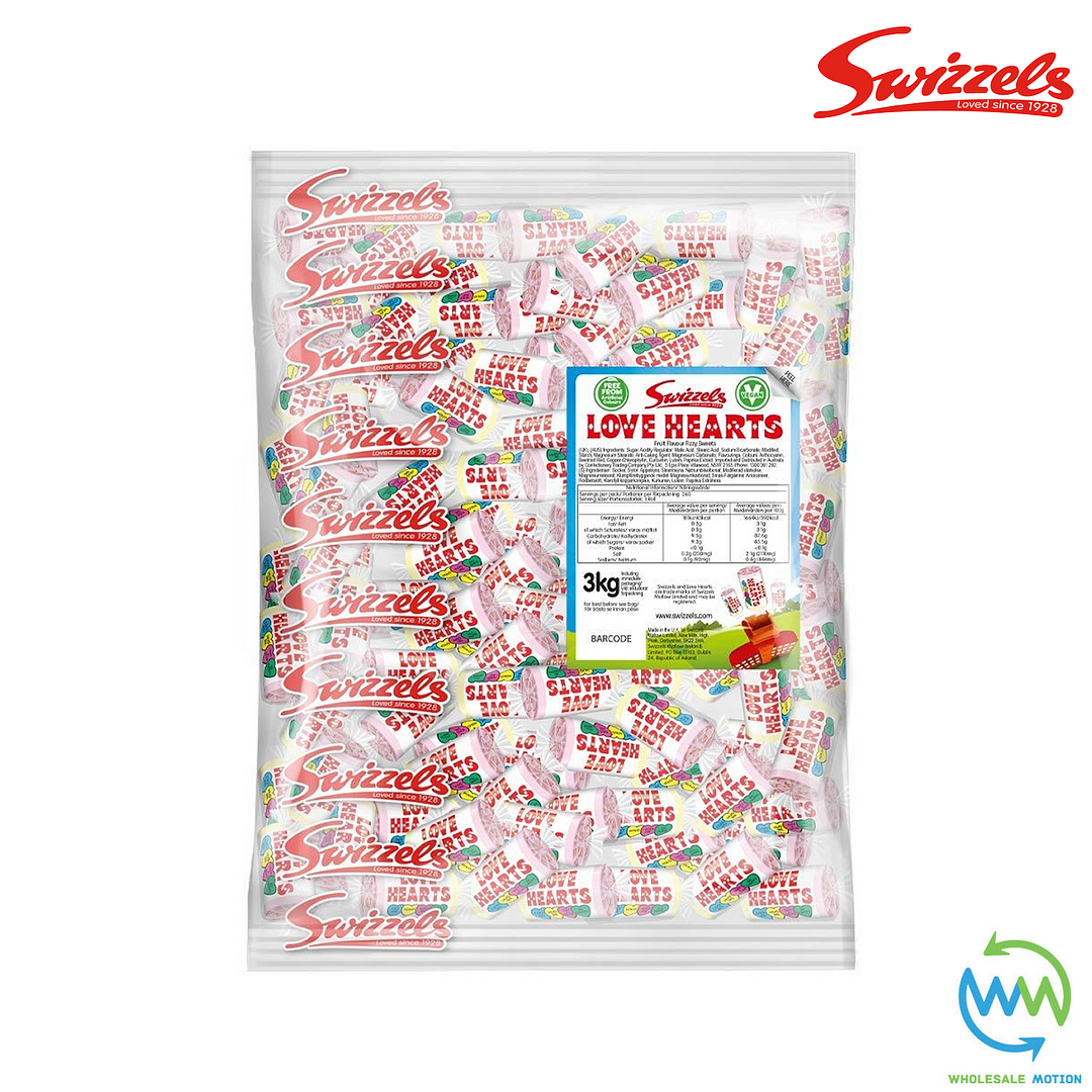 Swizzles LOVE HEARTS Individual Wrapped 12g SWEETS DISC Retro CANDY Kids Party