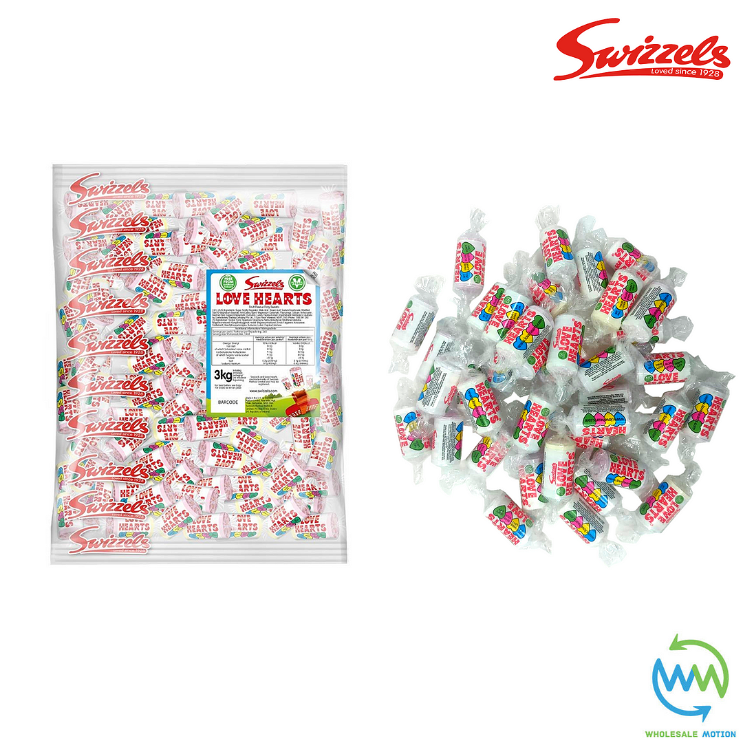 Swizzles LOVE HEARTS Individual Wrapped 12g SWEETS DISC Retro CANDY Kids Party