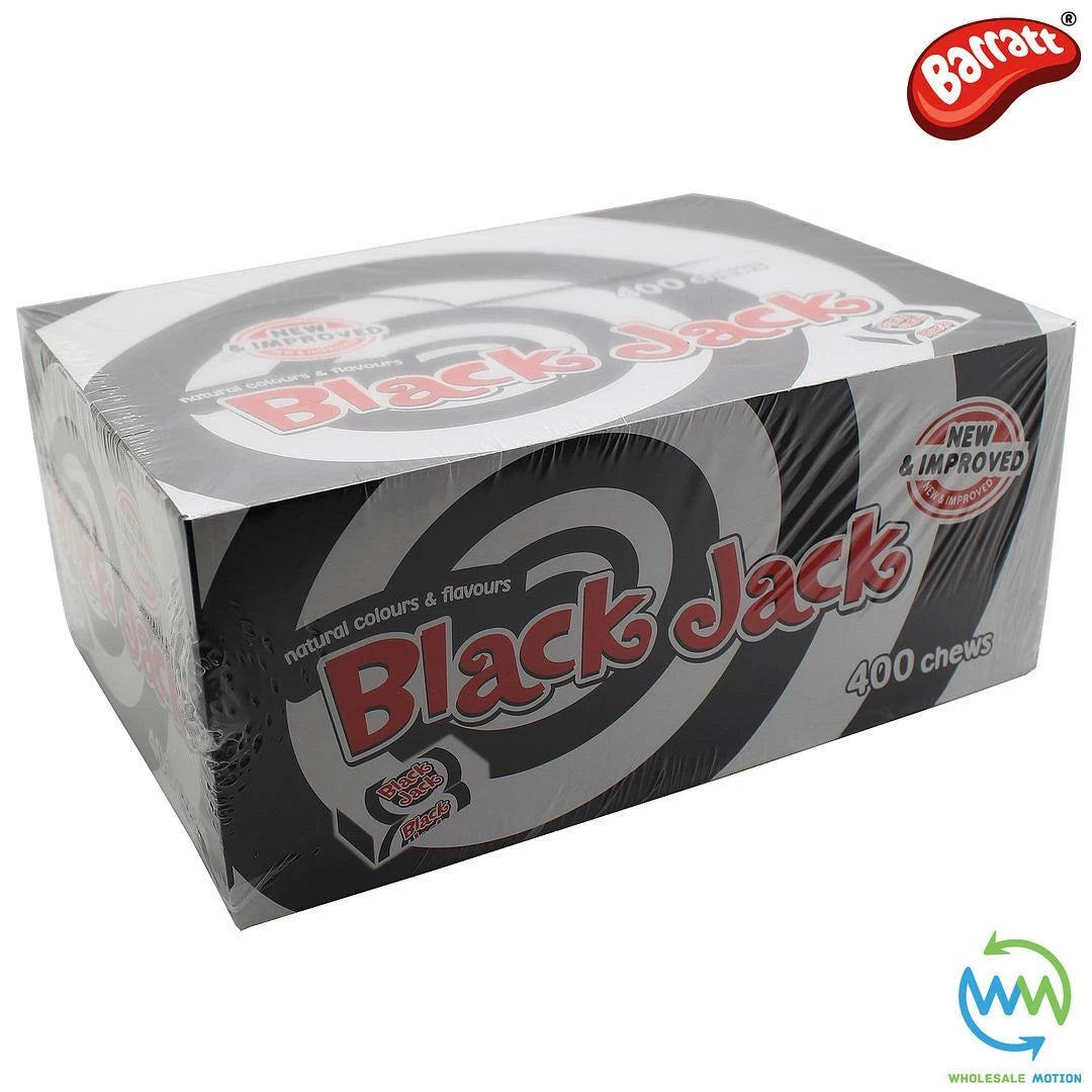 FULL BOX OF 400 - BLACK JACK CHEWS Sweets BARRATT Retro BLACK JACKS Party WRAPPED Vintage SWEET Traditional Gummy Gummies ANISEED