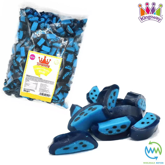 BLUE RASPBERRY LIQUORICE SLICES Sweets GUMMY Candy JELLY GUMMIES Kingsway PICK N MIX Snack